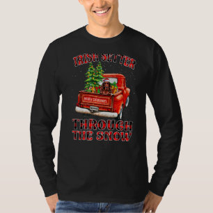 Camiseta Irlandés A Través Del Camión De Navidades De Nieve