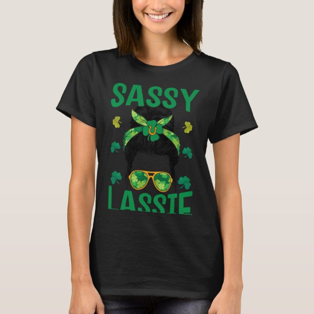 Camiseta Irlandés C St Patrick's Day Sassy Lassie (Anverso)