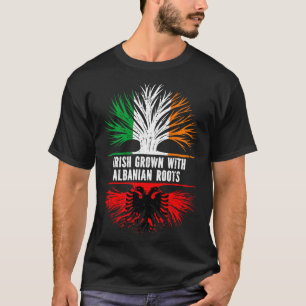 Camiseta Irlandés cultivado con raíces albanesas bandera de