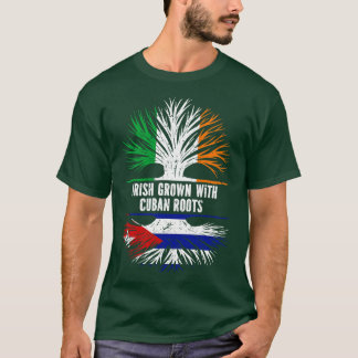 Camiseta Irlandés cultivado con raíces cubanas bandera de I