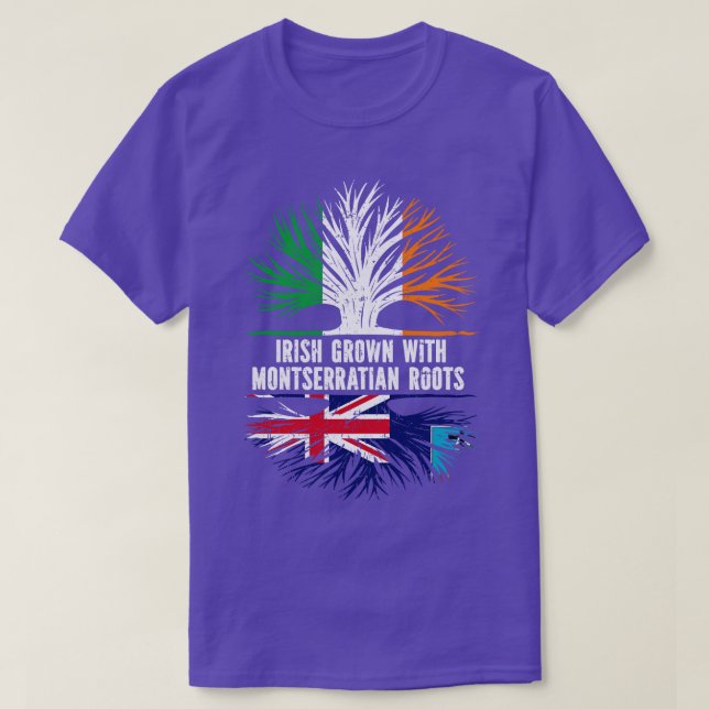Camiseta Irlandés cultivado con raíces de Montserrat bander (Diseño del anverso)