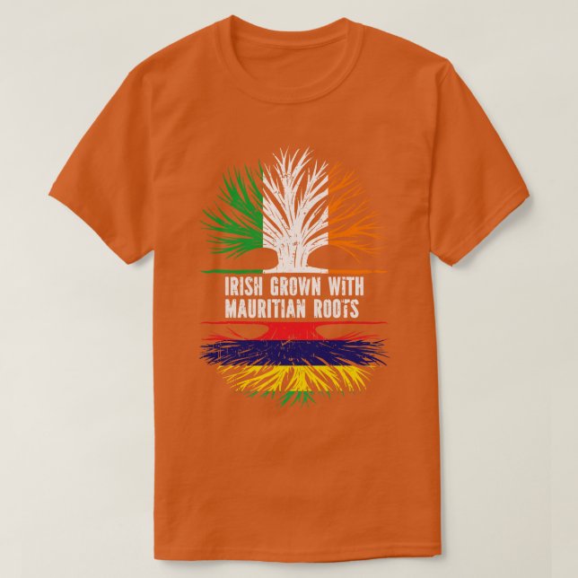 Camiseta Irlandés cultivado con raíces mauricianas bandera  (Diseño del anverso)