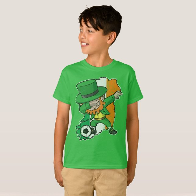 Camiseta Irlandés del fútbol del Leprechaun del día de St (Anverso completo)
