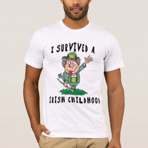 Camiseta Irlandés divertido - sobreviví una niñez irland