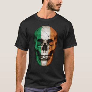 Camiseta Irlandés Flag Skull Irlandés Roots Orgulloso Patri