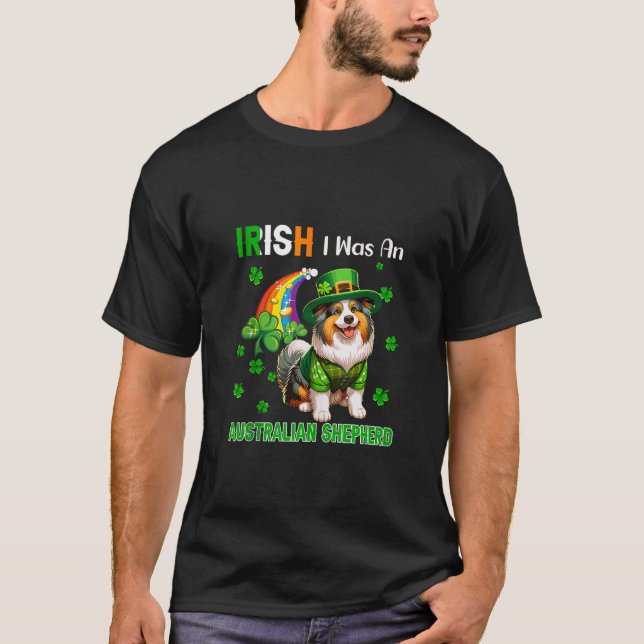 Camiseta Irlandés, fui pastor australiano, Día de San Patri (Anverso)