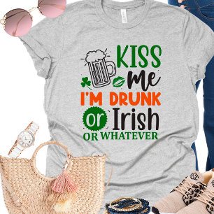 Camiseta Irlandés gracioso que bebe me besa antes que los p