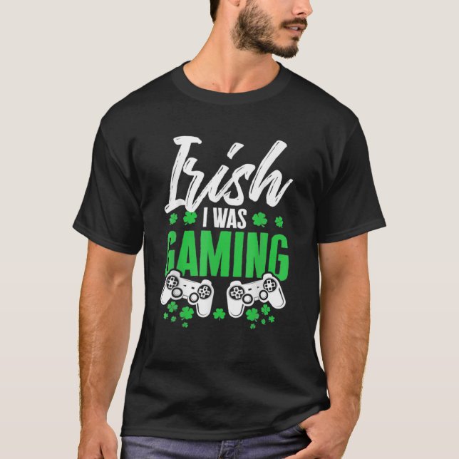 Camiseta Irlandés gracioso que estaba jugando el video del  (Anverso)