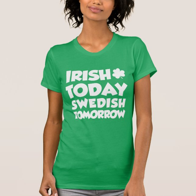 Camiseta Irlandés Hoy Sueco Mañana (EN NEGRO) (Anverso)