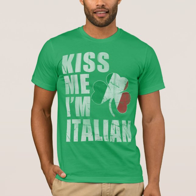 Camiseta Irlandés me besa soy el Día italiano de San Patric (Anverso)