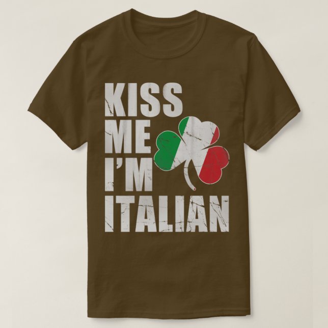 Camiseta Irlandés me besa soy italiano del Día de los Sta P (Diseño del anverso)
