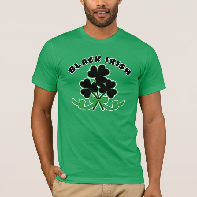 Camiseta Irlandés negro con rocas de champú negro Día de Sa (Anverso)