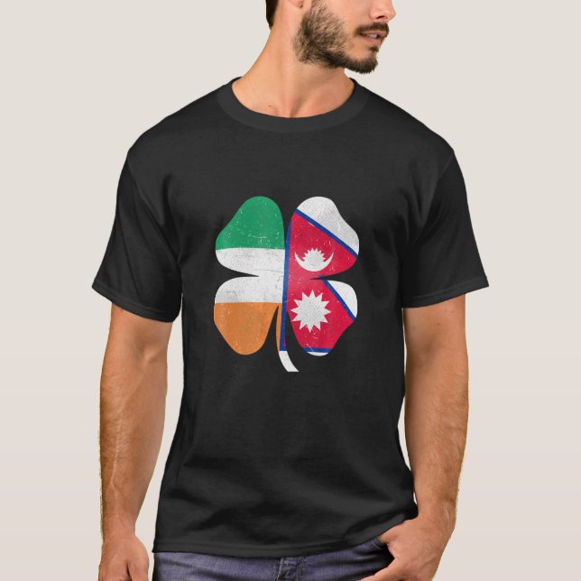Camiseta Irlandés nepalí Shamrock Nepal Irlanda St. Patrick (Anverso)