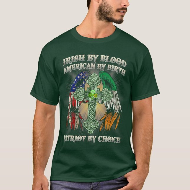 Camiseta Irlandés Por Blood American Por Birth Patriot De (Anverso)