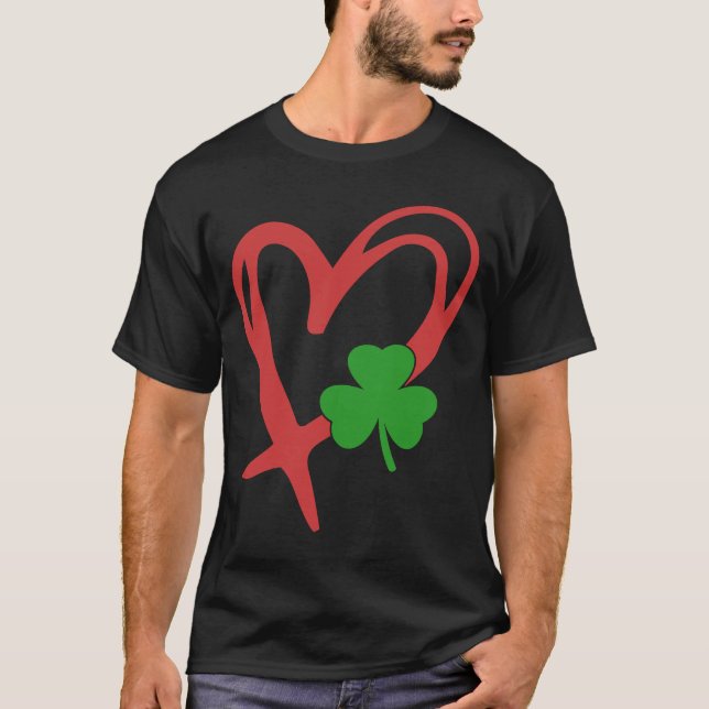 Camiseta Irlandés Shamrock Heart St Patricks Day Shamrock G (Anverso)