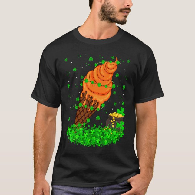 Camiseta Irlandés Shamrock Leprechaun Ice Cream St Patrick' (Anverso)