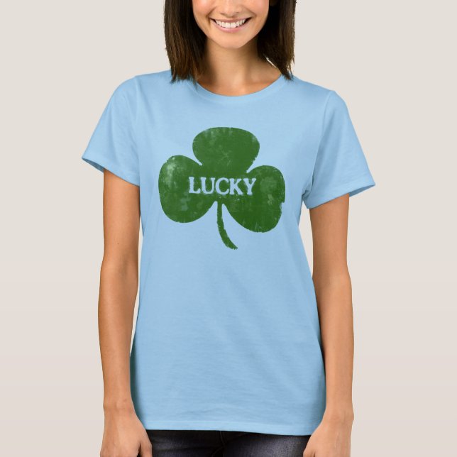 Camiseta Irlandés St. Patrick's Day Grunge Clover T-Shirt (Anverso)