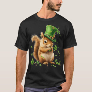 Camiseta Irlandés St Patricks Day Squirrel Irish Clovers Sq