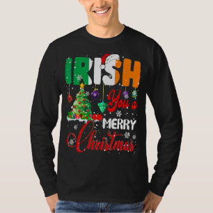 Camiseta Irlandés You A Merry Christmas Santa Irish Flag