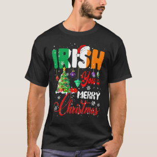 Camiseta Irlandés You A Merry Christmas Santa Irish Flag