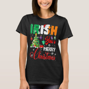 Camiseta Irlandés You A Merry Christmas Santa Irish Flag