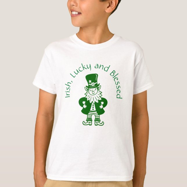 Camiseta Irlandesa, Afortunada Y Bendita (Anverso)