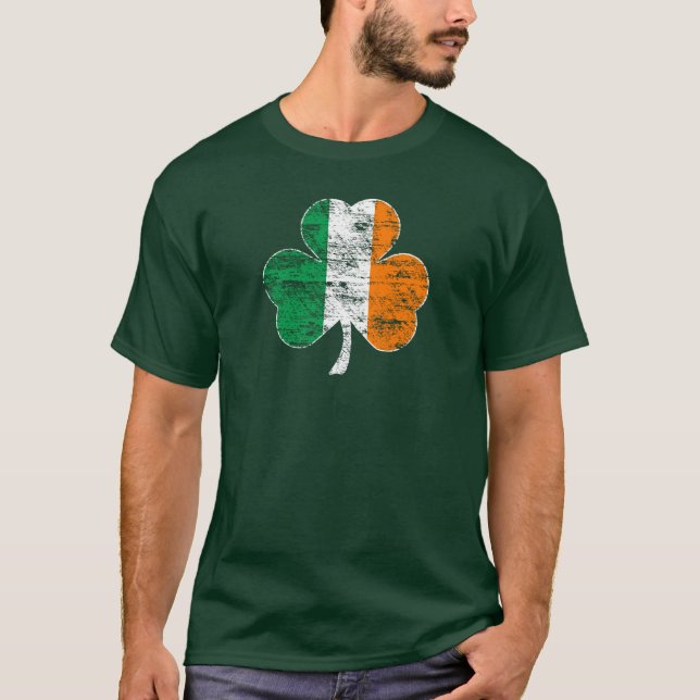 Camiseta irlandesa descolorada del trébol de la (Anverso)