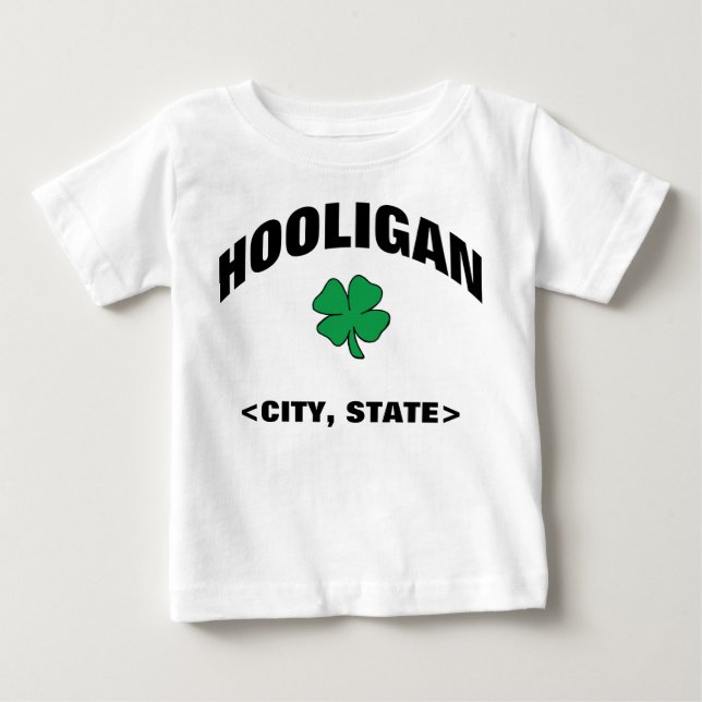 Camiseta irlandesa personalizada bebé del gamberro (Anverso)