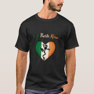 Camiseta Irlandesa Puertorriqueña Corazón Bandera