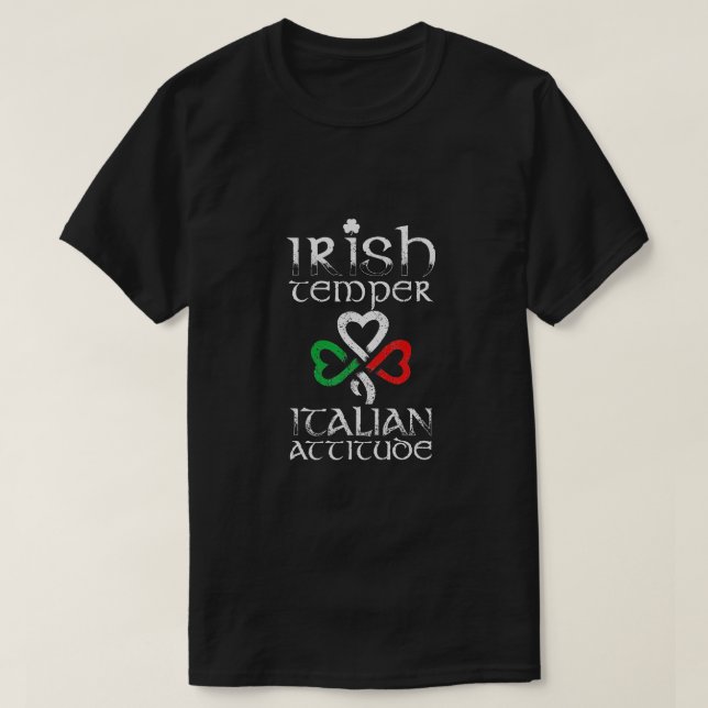 CAMISETA IRLANDESA TEMPER ITALIANO DE LA ACTITUD (Diseño del anverso)
