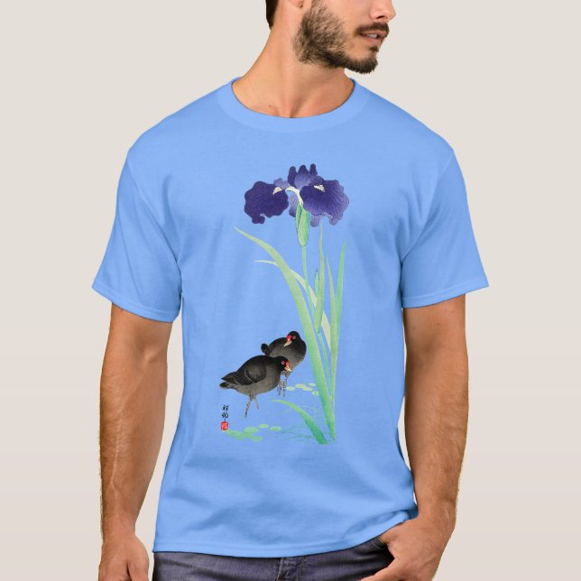 Camiseta Irlandeses azules y morinas por Ohara Koson (Anverso)