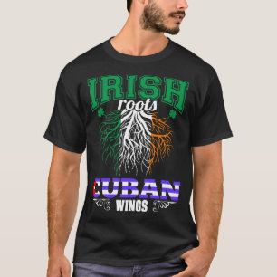 Camiseta Irlandeses raíces Alas cubanas Día de San Patric