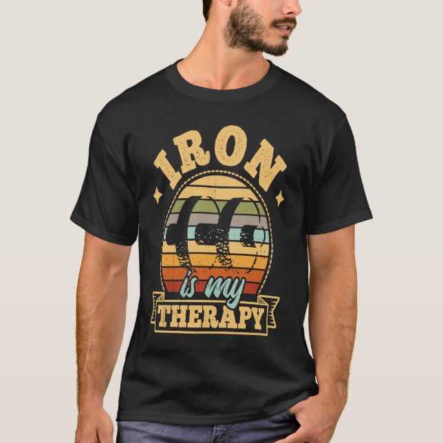 Camiseta Iron is My Therapy  Bodybuilding Gym   1 (Anverso)