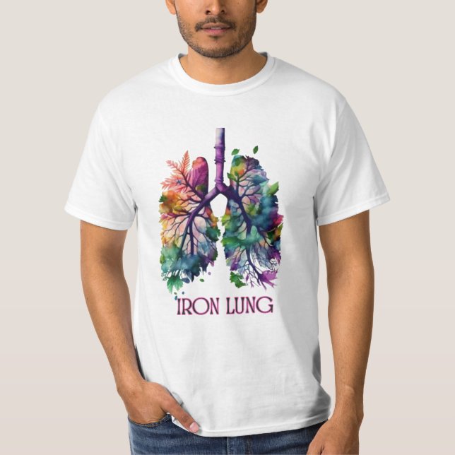 Camiseta Iron Lung Art – Artistic Lung Illustration with Fl (Anverso)