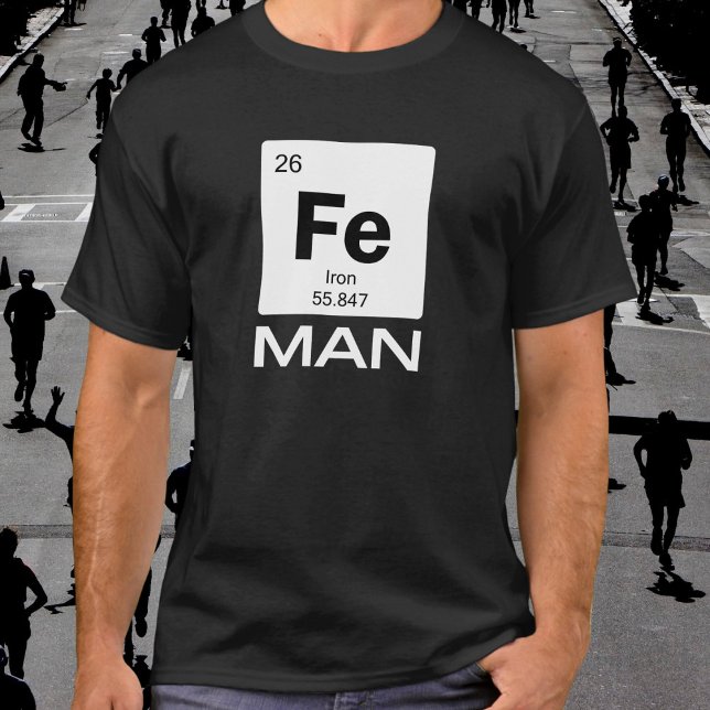 Camiseta Iron Man | Periodic Table of Elements Symbol (Available in multiple sizes, colors and types of apparel. 
)