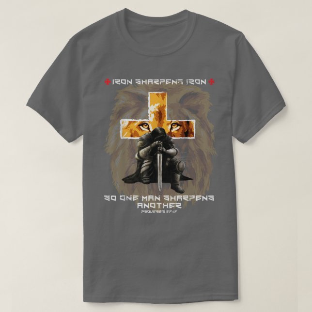 Camiseta Iron Sharpens Iron Christian Diciendo Al León Juda (Diseño del anverso)