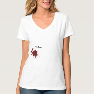 Camiseta Ironía Humor Oscuro Estoy Bien Minimalista Salpica
