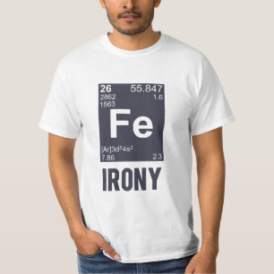 Camiseta Ironía irónica del FE del elemento químico