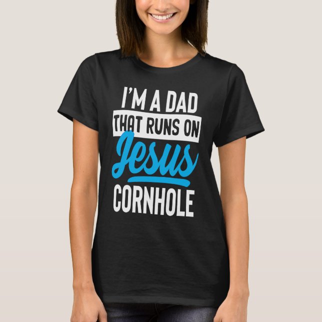 Camiseta Ironic Jesus Cornhole Odd Humor Sarcastic Weird  C (Anverso)