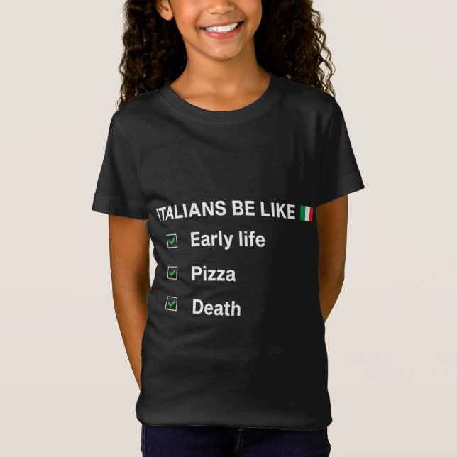 Camiseta Ironic Típico italiano de Comer Pizza Estereotipo  (Anverso)
