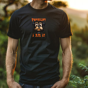 Camiseta Irónico naranja de Halloween de perro lindo