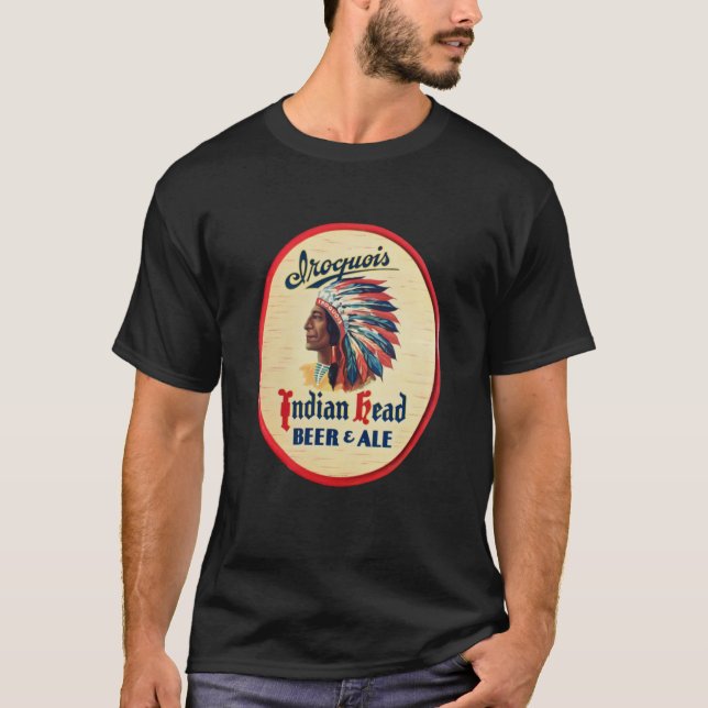 Camiseta Iroquois Indian Head Beer & amp; Ale Design Classi (Anverso)