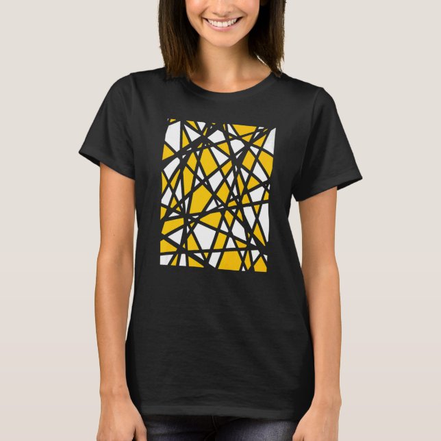 Camiseta Irregular White Shapes Yellow Orange Accents Abstr (Anverso)