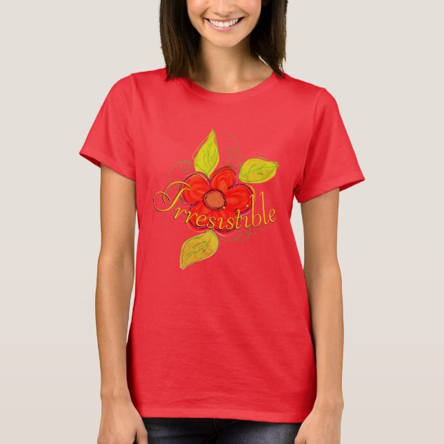 Camiseta Irresistible rojo florido (Anverso)