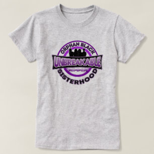 Camiseta irrompible negra huérfana de la hermanda