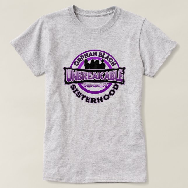 Camiseta irrompible negra huérfana de la hermandad (Diseño del anverso)
