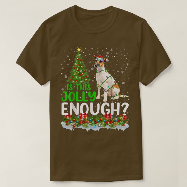 Camiseta Is This Jolly Enough Fo Terrier Dog Christmas Tree (Diseño del anverso)
