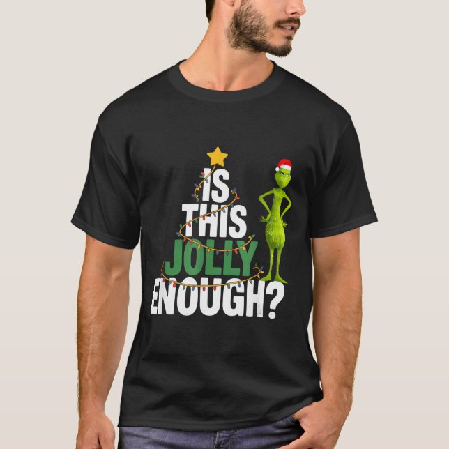 Camiseta Is This Jolly Enough Funny Christmas Tree Lights H (Anverso)