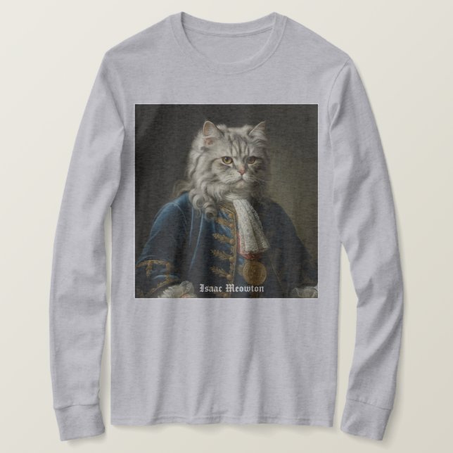 Camiseta Isaac Meowton Newton (Kitten / Cat Theme) Design (Anverso del diseño)