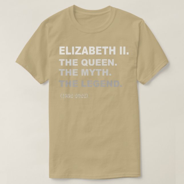 Camiseta Isabel II Reina Leyenda de la Corona Británica Pla (Diseño del anverso)